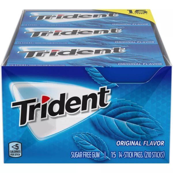 Trident Sugar Free Gum 15/14 Sticks- Original Flavor