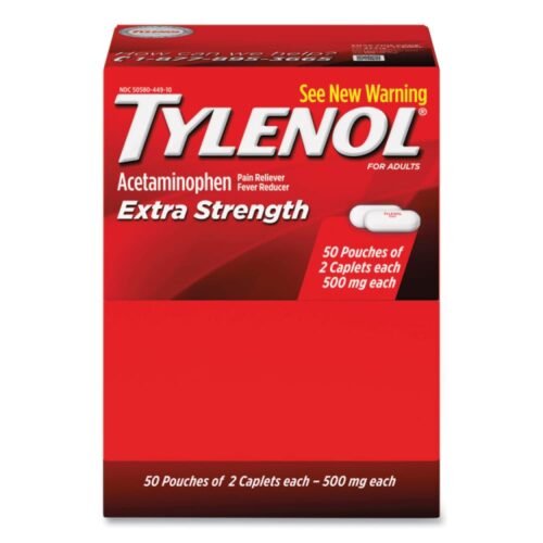 Tylenol Extra Strengh 50 Pouches of  2 Caplets Each- 500 mg