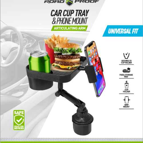 Road Proof- Car Cup Tray & Phone Mount