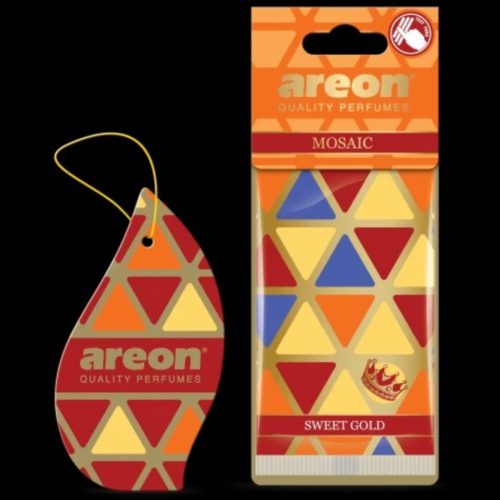 Areon Mosaic Car Air Freshener, Sweet Gold – 10 Pack