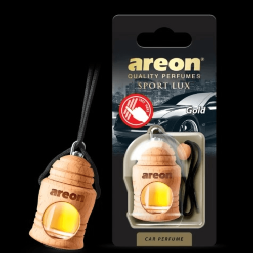 Areon Fresco Sport Lux I Natural Wood Oil Car Hanging AF- Gold