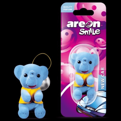 Areon Smile Toy I Blister Hanging Car Air Freshener – New Car (Blue Elephant)