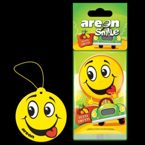 Areon Smile I Emoji Design Hanging Car Air Freshener, Tutti Frutti – 12 Pk