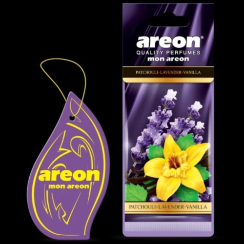 Areon – Mon Areon Car Air Freshener, Patchouli Lavender Vanilla Scent – 10 Pack