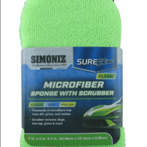 Simoniz-Sure Shine-Microfiber Sponge With Scrubber 1/12 Units