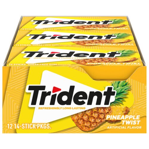 Trident Sugar Free Gum 12/14 Sticks- Pineapple Twist