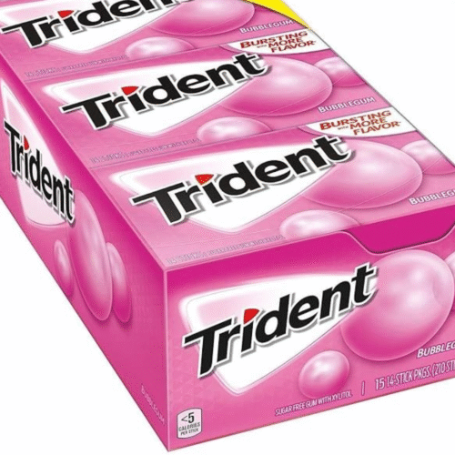 Trident Sugar Free Gum 12/14 Sticks- Bubble Gum
