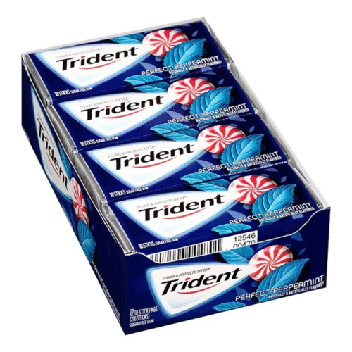 Trident Sugar Free Gum 12/14 Sticks- Perfect Peppermint