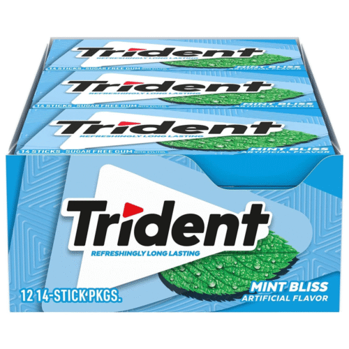Trident Sugar Free Gum 12/14 Sticks- Mint Bliss