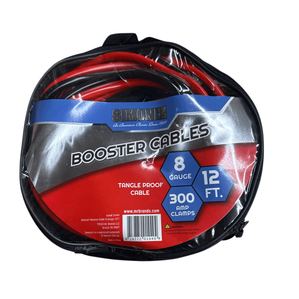 Simoniz- 12' 8 Gauge 300 AMP Booster Cable