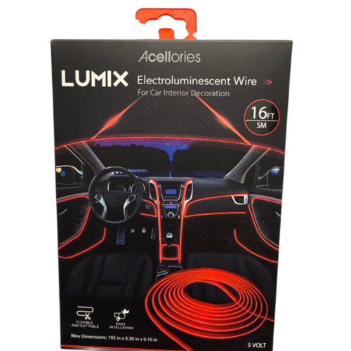 Acellories Electroluminescent Wire, 16 FT -Red