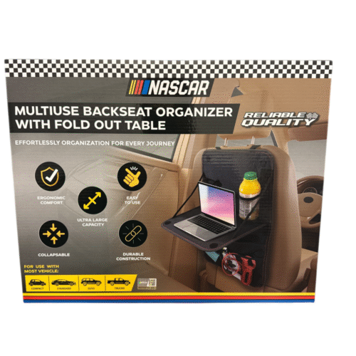Nascar Multiuse Backseat Organizer with Fold out Table