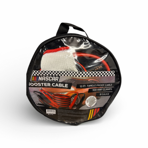 Nascar Booster Cable 12 FT. Tangle Proof Cable 8 Gauge 300 AMP Clamps