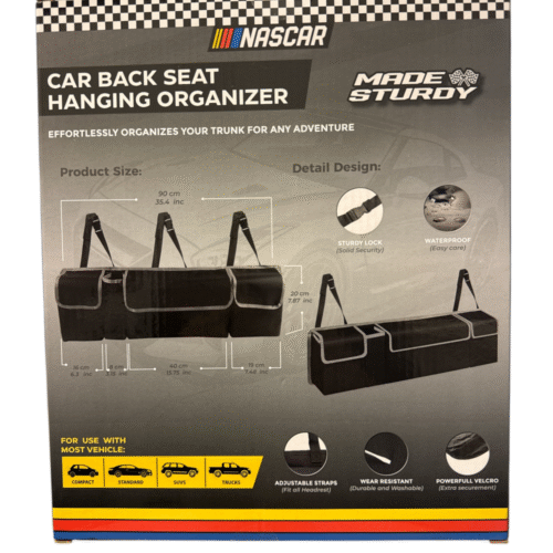 Nascar Car Back Seat Hanging Truck Organizer