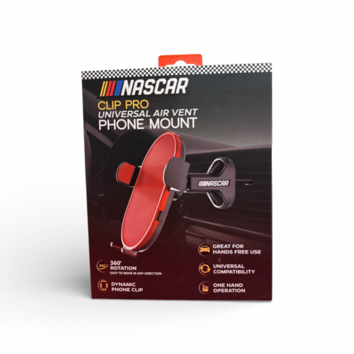 Nascar Phone Mount Holder- Clip Pro- Red